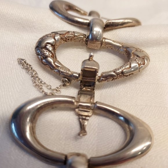 Original 1940's Mexico .925 Oval Linked Bracelet Signed JR - Picture 8 of 14